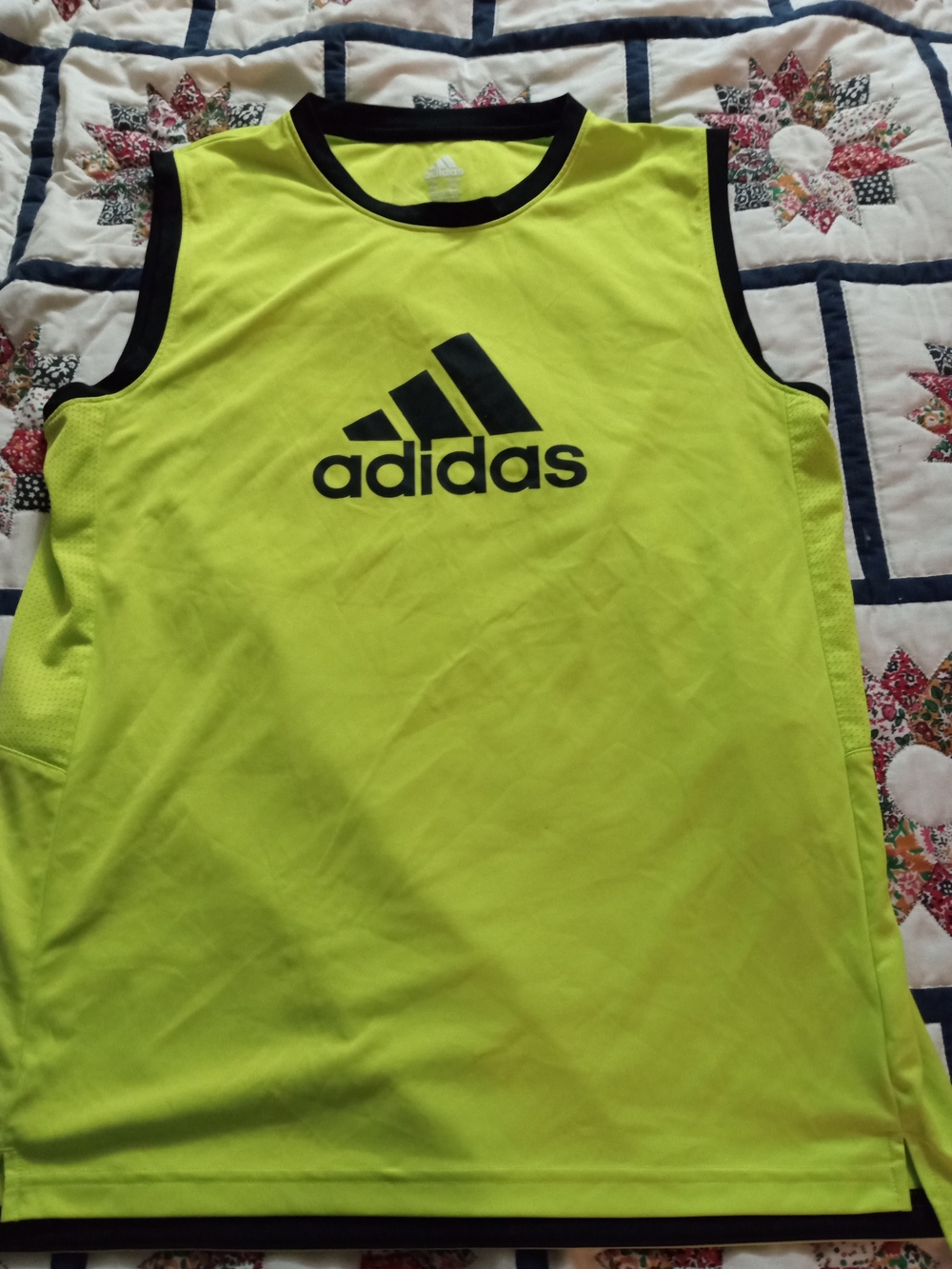 Adidas Neon Yellow Sleeveless Athletic Tank